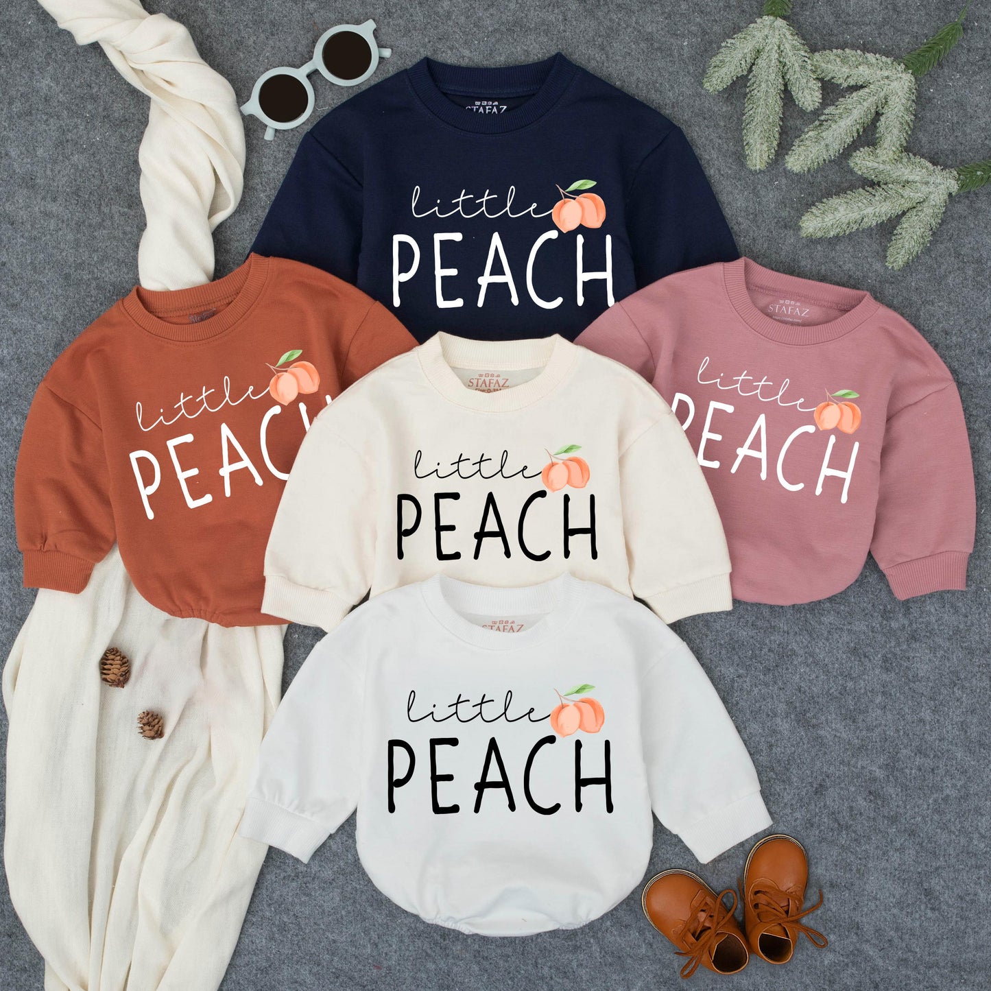 Little Peach Baby Romper Cute Fruit Bodysuit Girl Outfit Summer Newborn Clothing Playful Design Cotton Peach Blossom Birthday Gift