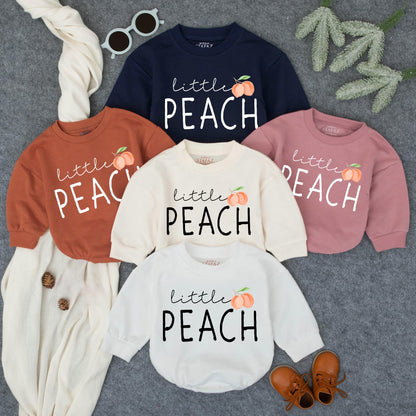 Little Peach Baby Romper Cute Fruit Bodysuit Girl Outfit Summer Newborn Clothing Playful Design Cotton Peach Blossom Birthday Gift