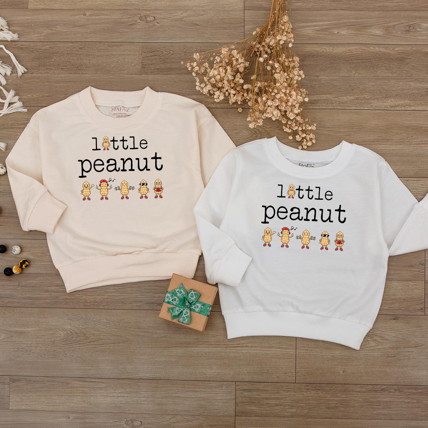 Little Peanut Baby Outfit: Cute Bodysuit & Sweatshirt Set with Custom Name & Peanuts! Newborn Gift Idea