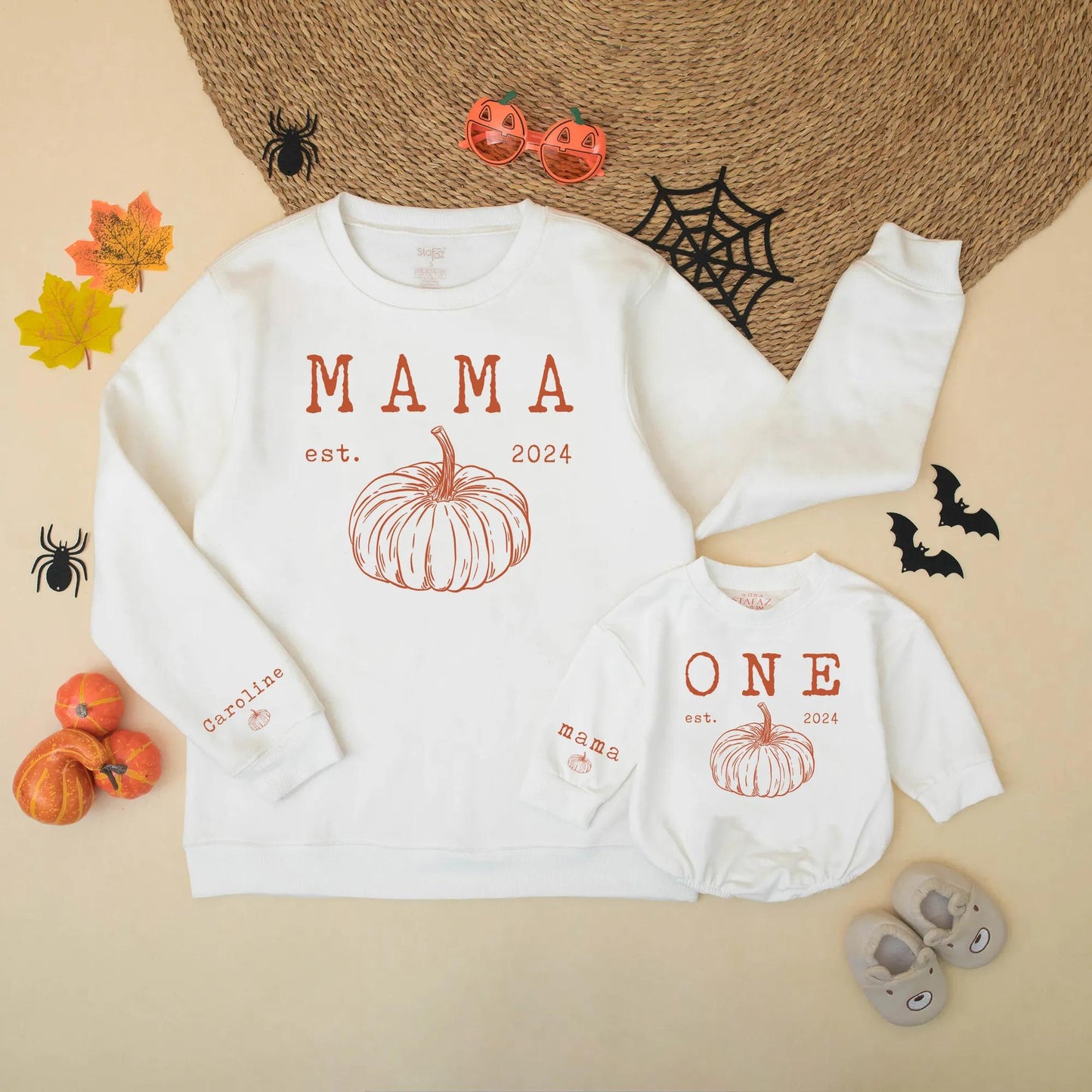 Matching Pumpkin Family Birthday Sweatshirts Mama Dada Baby First Birthday Pumpkin Season Gift Rust