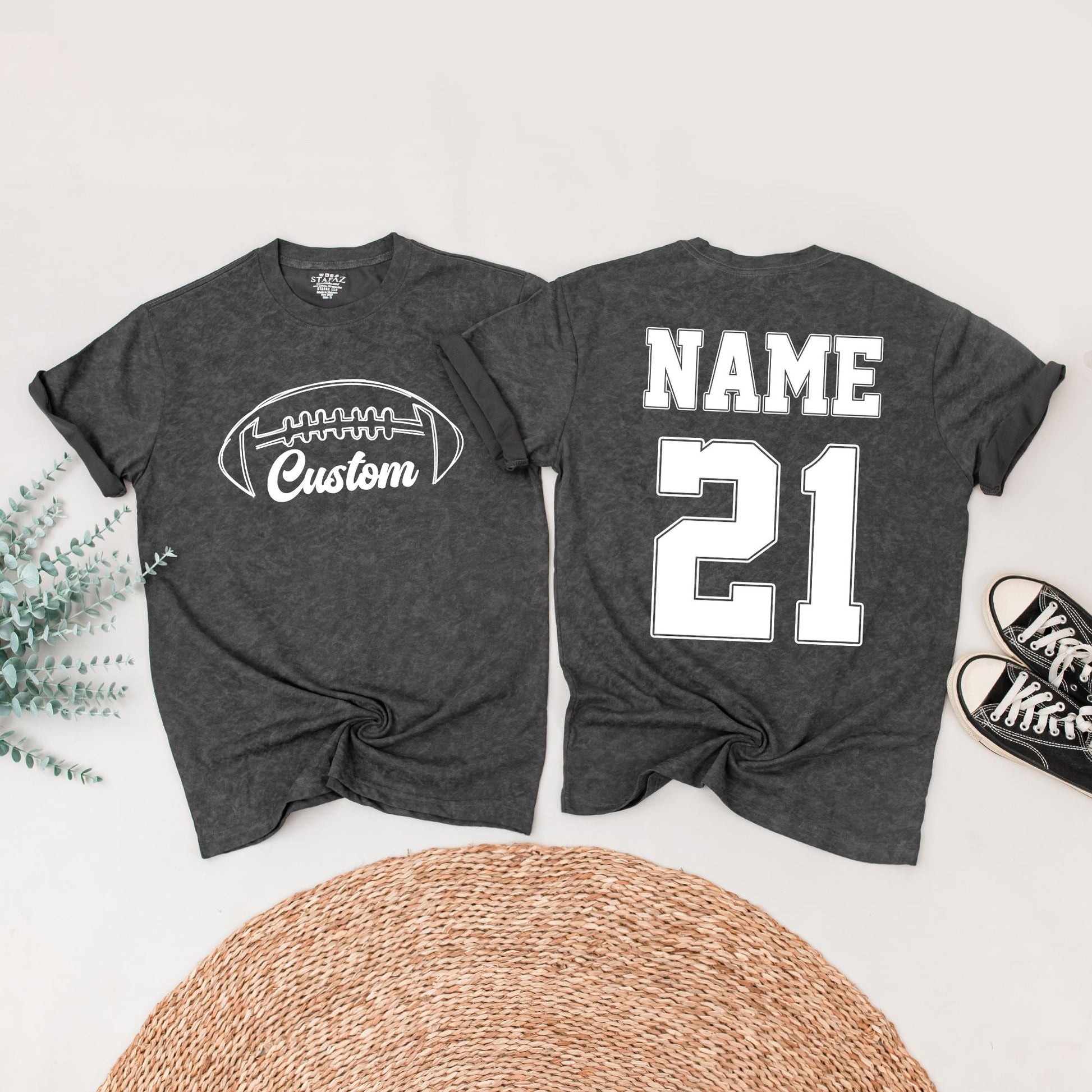 Custom Football Family Matching Shirts: Personalized Game Day Outfit, Brown Graphic Design, Sports Team Name Tee, Football Season