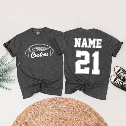Custom Football Family Matching Shirts: Personalized Game Day Outfit, Brown Graphic Design, Sports Team Name Tee, Football Season