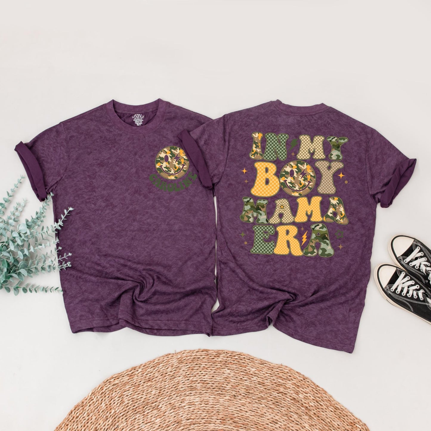 Matching In My Boy Mama Era Family Shirts & Baby Boy Romper Custom Mommy and Me Outfits, Retro Design, Gift for Mom & Son