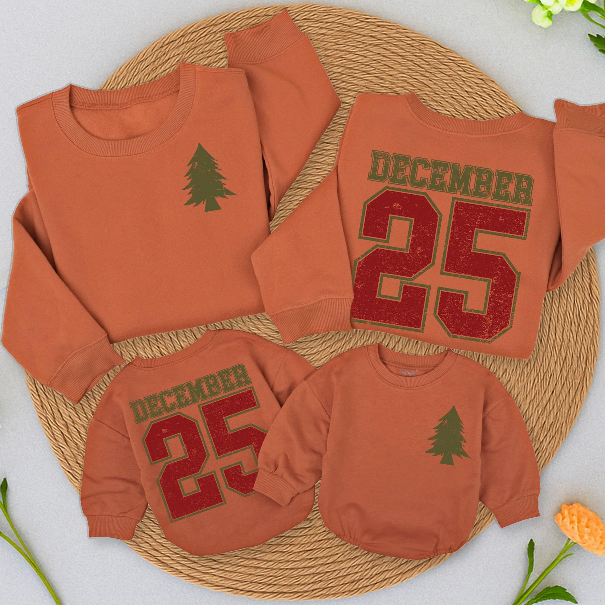 Distressed December 25th Toddler Sweatshirt, Vintage Christmas Baby Outfit, Retro Xmas Newborn Gift, Matching Family Holiday Clothes (140 chars)