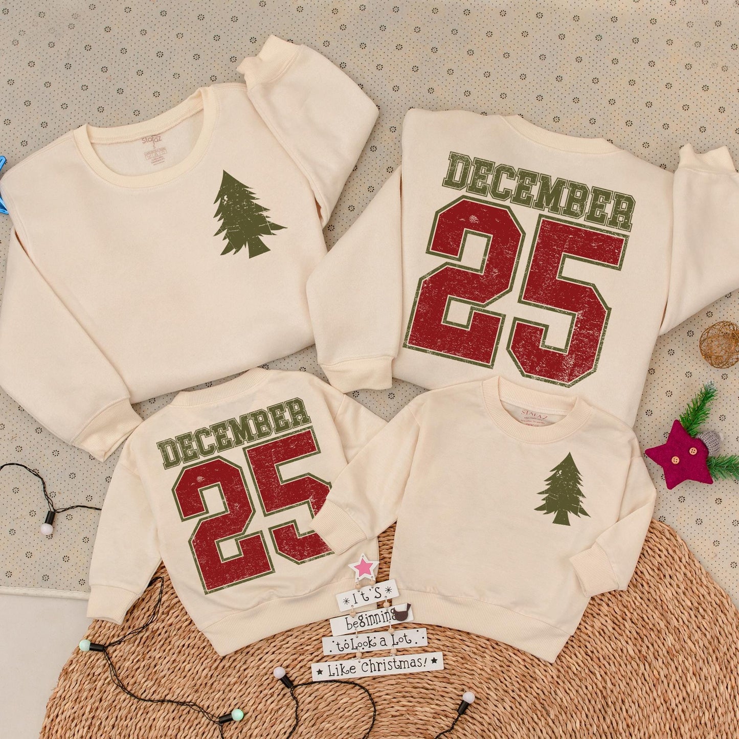 Distressed December 25th Toddler Sweatshirt, Vintage Christmas Baby Outfit, Retro Xmas Newborn Gift, Matching Family Holiday Clothes (140 chars)