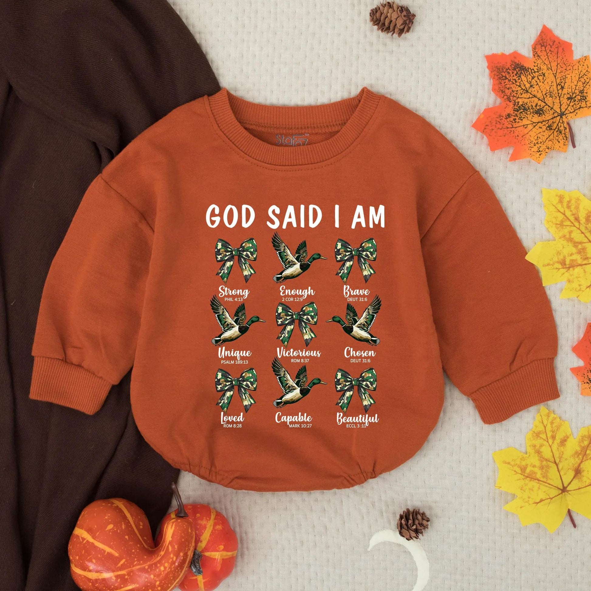 God Said I Am Mallard Duck Hunting Baby Romper, Southern Boy Bubble Bodysuit, Outdoor Camo Infant Outfit, Rustic Country Shower Gift Boy Clothes (139)