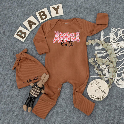 Personalized Strawberry Baby Bodysuit with Name Anni & Kate, Custom Girl Romper, Newborn Outfit, Cute Shower Gift, Soft Cotton Coming Home Clothes (139 chars)