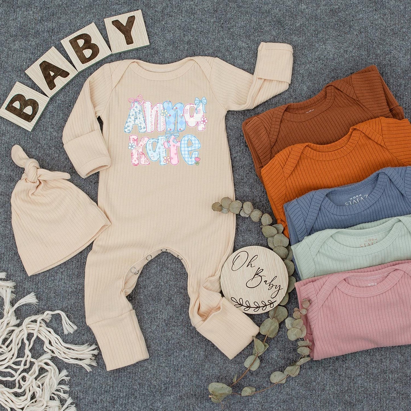 Custom Baby Name Floral Bodysuit for Girls, Newborn Coming Home Outfit, Sweet Infant Clothing Baby Shower Gift Cute Romper