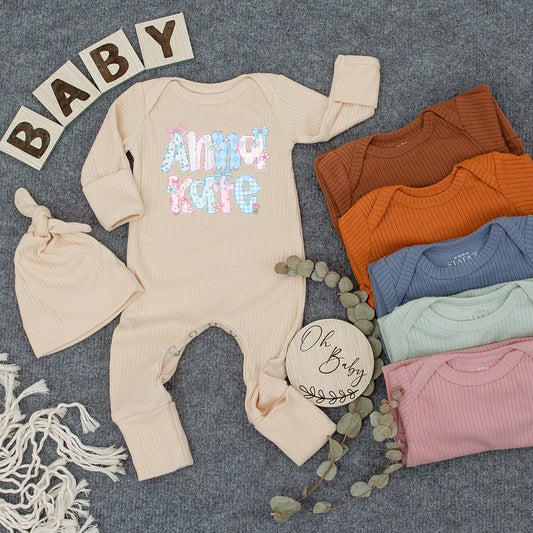 Custom Baby Name Floral Bodysuit for Girls, Newborn Coming Home Outfit, Sweet Infant Clothing Baby Shower Gift Cute Romper