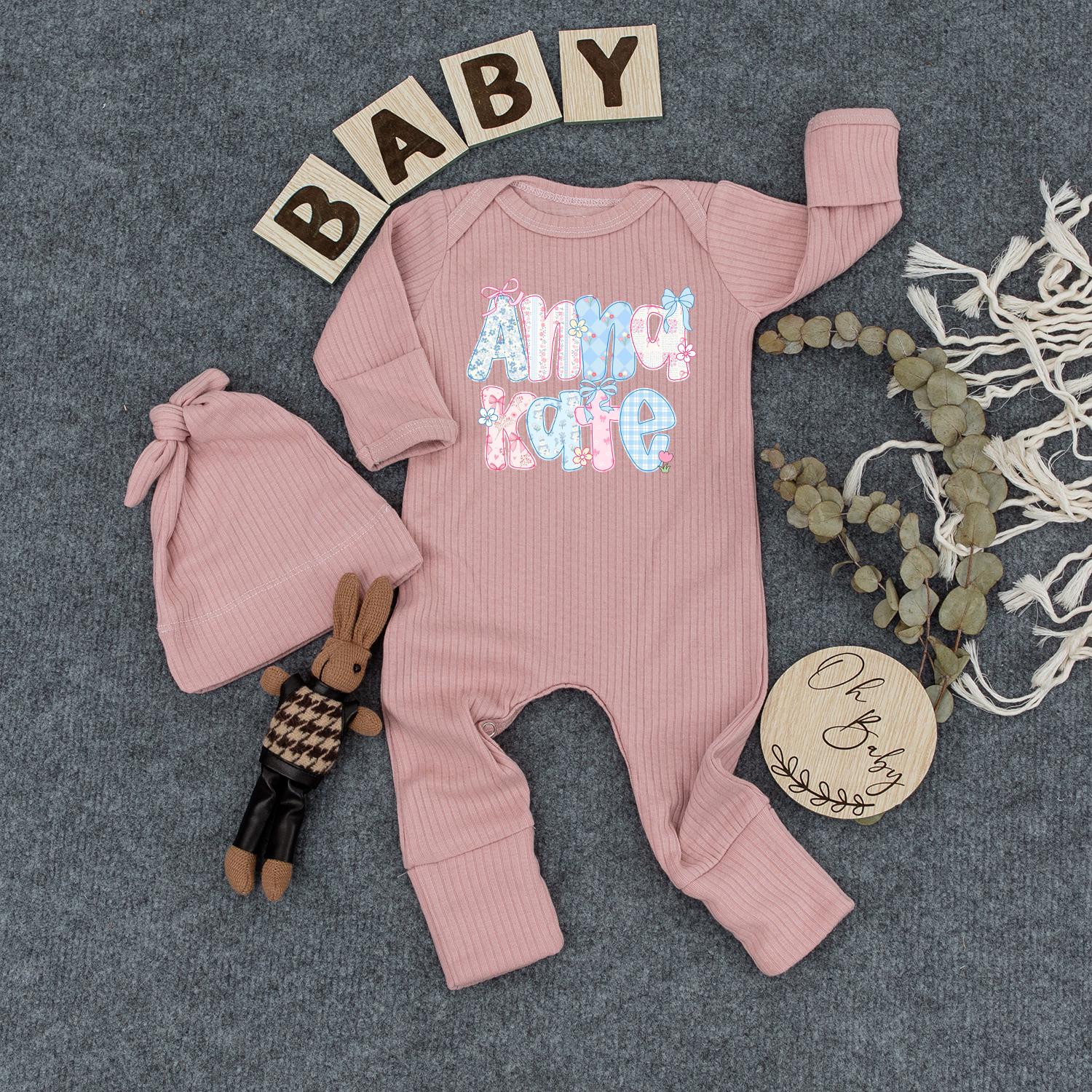 Custom Baby Name Floral Bodysuit for Girls, Newborn Coming Home Outfit, Sweet Infant Clothing Baby Shower Gift Cute Romper