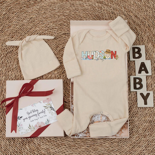 Hudson's Fishing Adventure Bodysuit, Personalized Baby Boy Clothes, Newborn Outfit, Cute Fisherman Gift Set, Coming Home Outfit, Playful Fishing Theme 138