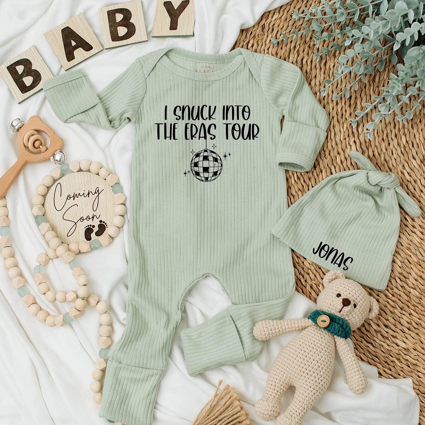 I Snuck Into The Eras Tour Baby Bodysuit, Disco Ball Design, Newborn Gift, Baby Girl or Boy Outfit, Coming Home, Baby Shower