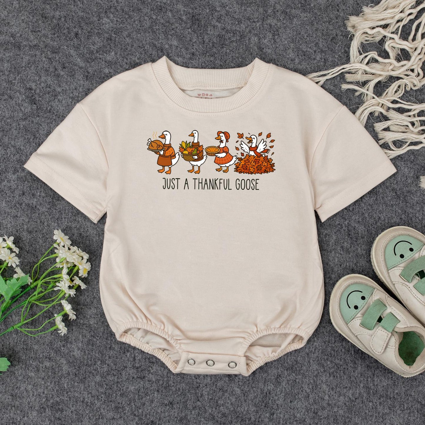 Thankful Goose Baby Sweatshirt, Cute Thanksgiving Toddler Tee: Autumn Geese Outfit for Fall, Festive Kids Clothes, Harvest Baby Shower Gift Idea, Comfy Top 136 chars