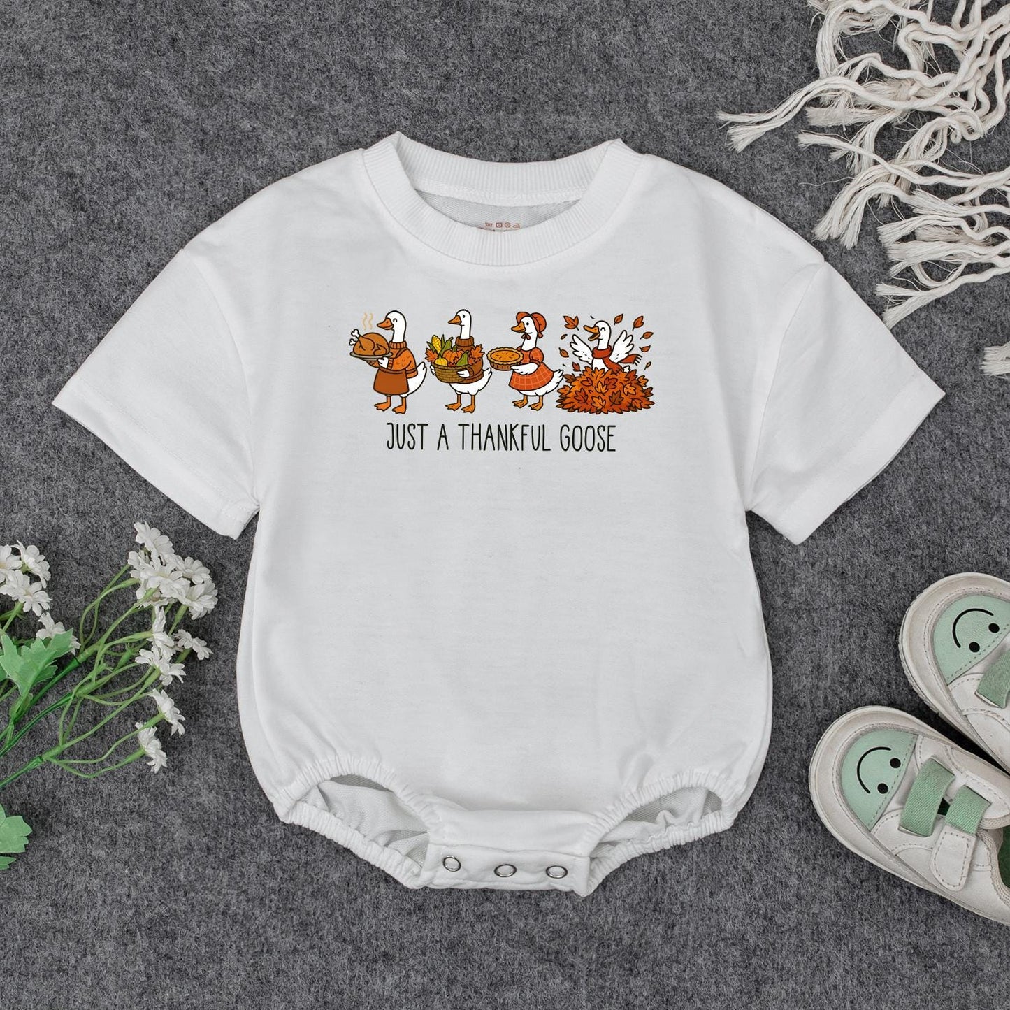Thankful Goose Baby Sweatshirt, Cute Thanksgiving Toddler Tee: Autumn Geese Outfit for Fall, Festive Kids Clothes, Harvest Baby Shower Gift Idea, Comfy Top 136 chars