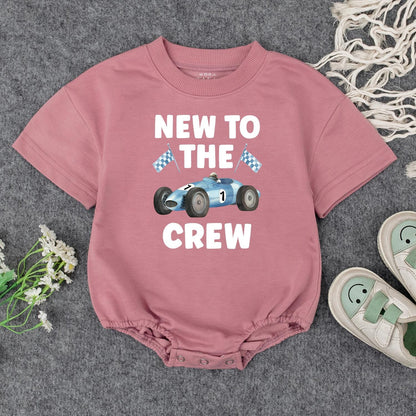 New to the Crew Baby Bodysuit Race Car Outfit Infant Coming Home Clothes Boy Girl Shower Gift Toddler Shirt Cute Playful Design