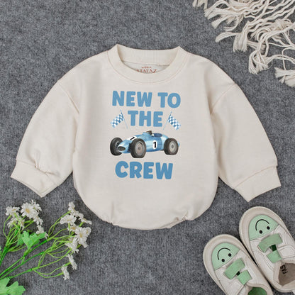 New to the Crew Baby Bodysuit Race Car Outfit Infant Coming Home Clothes Boy Girl Shower Gift Toddler Shirt Cute Playful Design