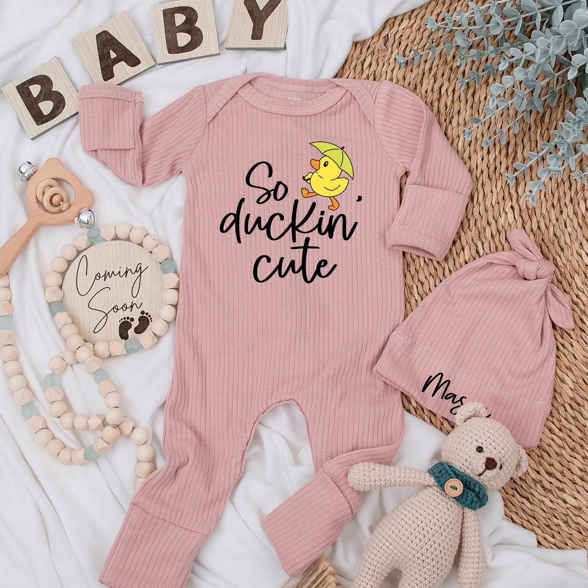 So Duckin' Cute Baby Bodysuit Umbrella Duck Newborn Outfit Funny Infant Clothes Playful Cartoon Cotton Bodysuit New Baby Gift Shower Gift 139 chars