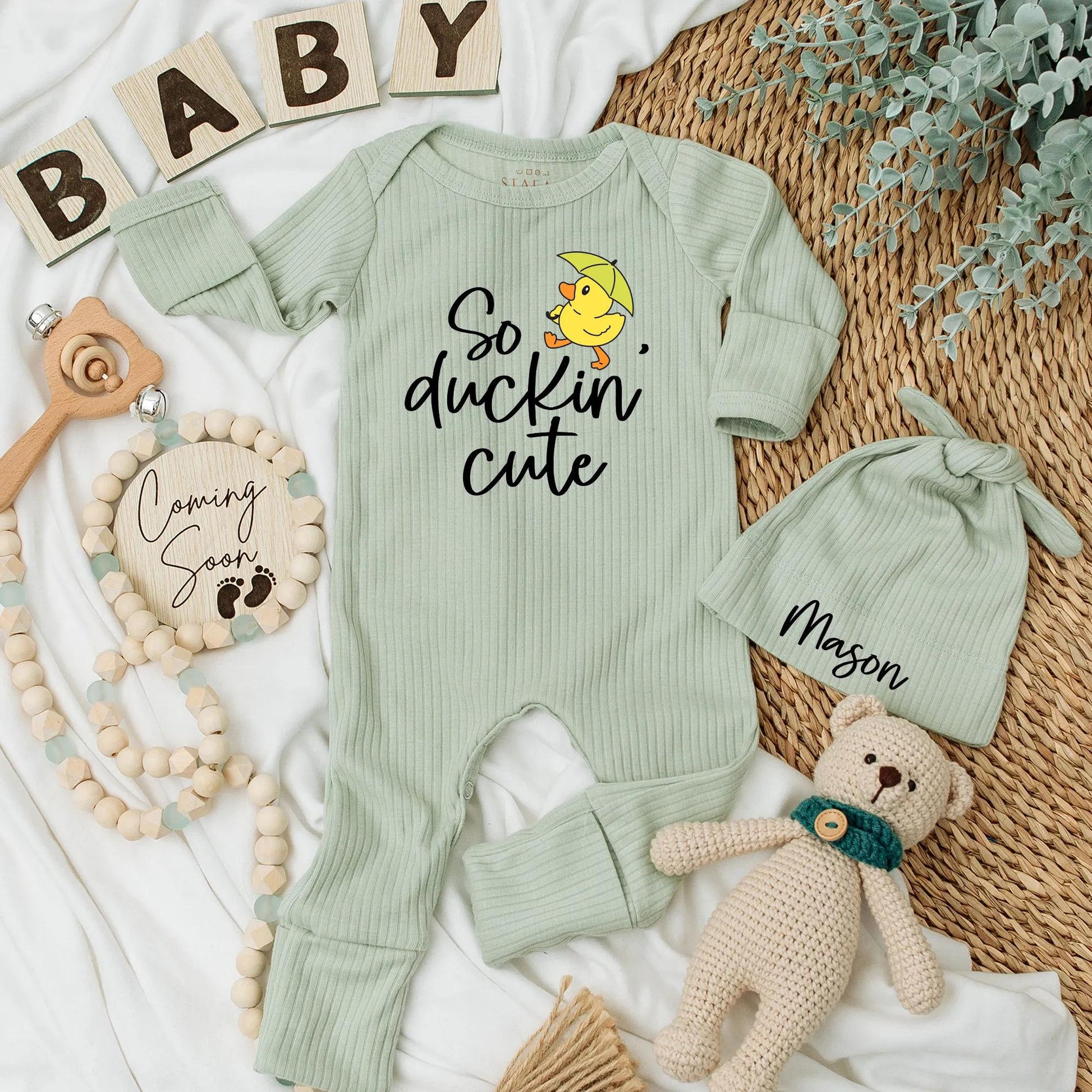 So Duckin' Cute Baby Bodysuit Umbrella Duck Newborn Outfit Funny Infant Clothes Playful Cartoon Cotton Bodysuit New Baby Gift Shower Gift 139 chars