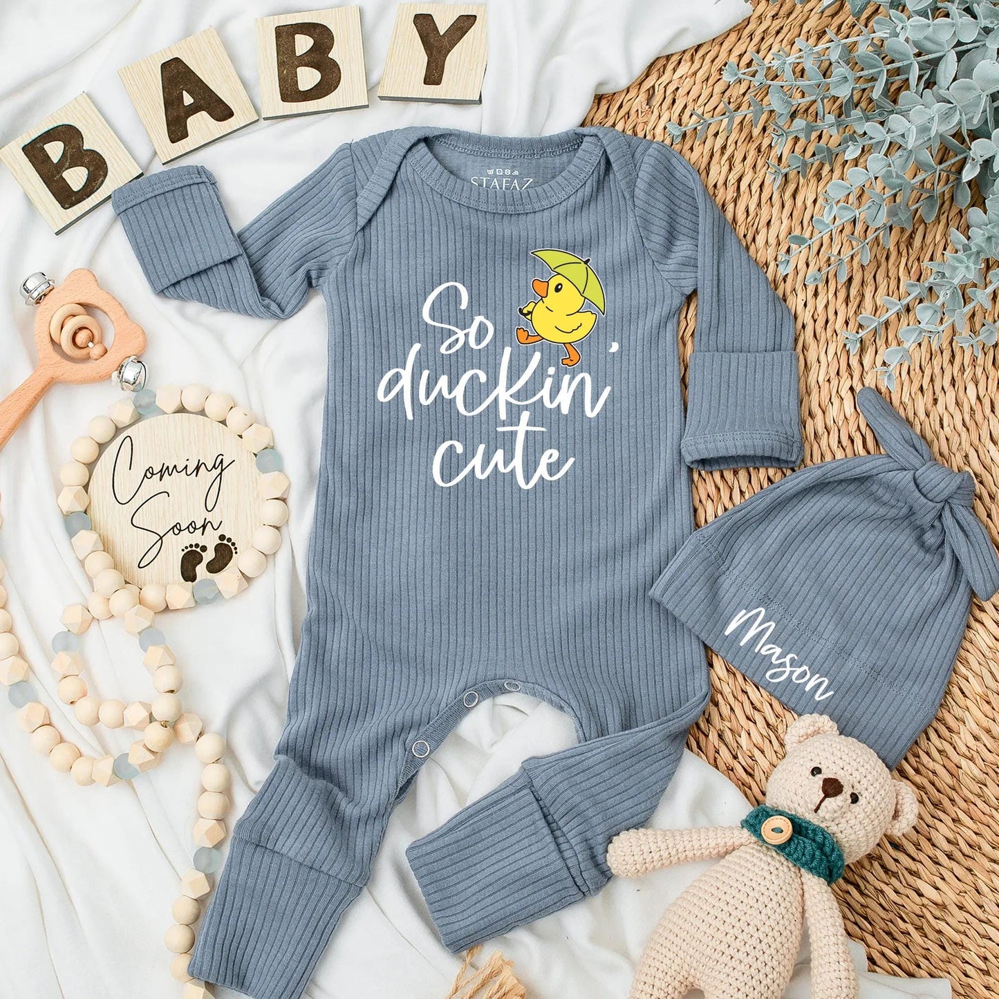 So Duckin' Cute Baby Bodysuit Umbrella Duck Newborn Outfit Funny Infant Clothes Playful Cartoon Cotton Bodysuit New Baby Gift Shower Gift 139 chars