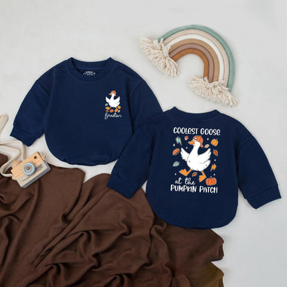 Coolest Goose at the Pumpkin Patch Romper Baby Fall Outfit First Halloween Birthday Bodysuit Spooky Goose Newborn Clothes Gift