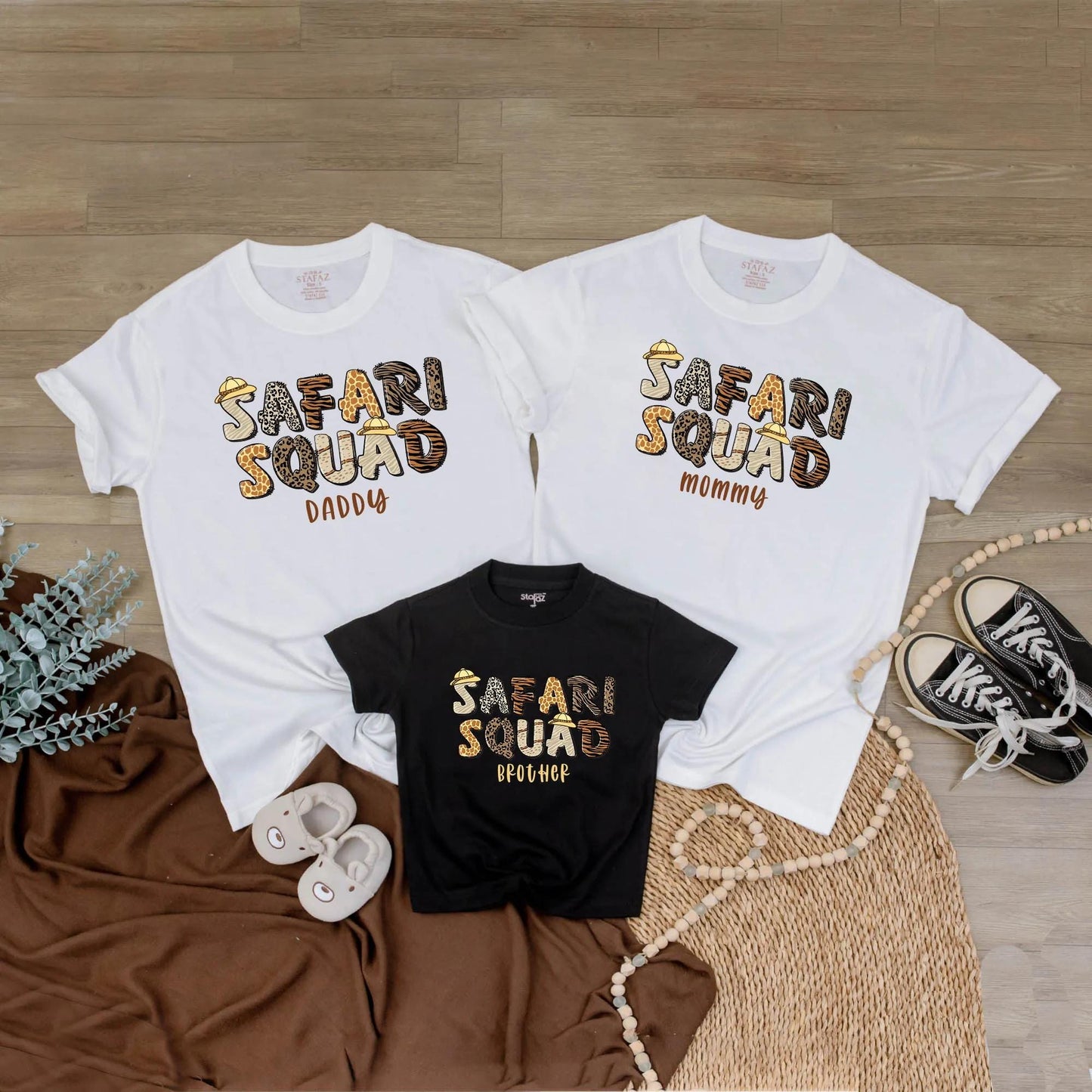 Safari Squad Family Trip Shirts – Custom Safari Birthday Tee for Dad, Mom, Kids! Personalized Wild Animal Vacation Outfits, Zoo Adventure Apparel (139 chars)