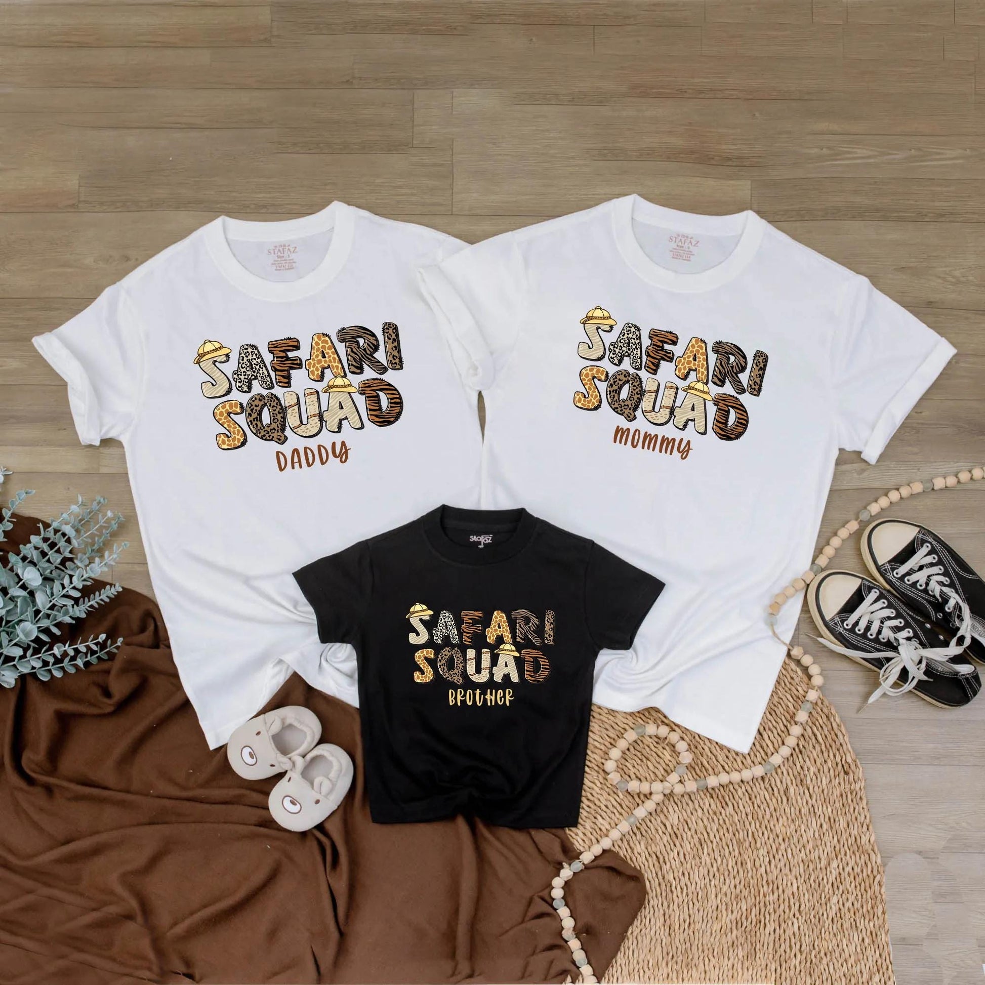 Safari Squad Family Trip Shirts – Custom Safari Birthday Tee for Dad, Mom, Kids! Personalized Wild Animal Vacation Outfits, Zoo Adventure Apparel (139 chars)