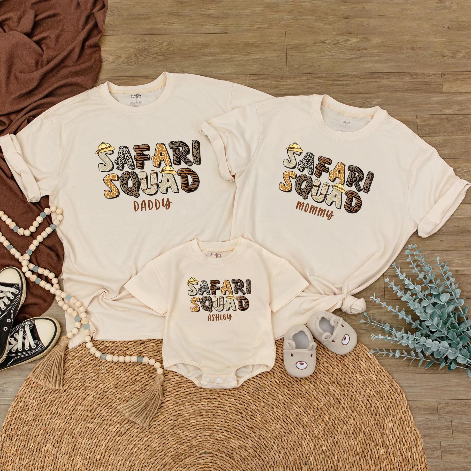 Safari Squad Family Trip Shirts – Custom Safari Birthday Tee for Dad, Mom, Kids! Personalized Wild Animal Vacation Outfits, Zoo Adventure Apparel (139 chars)