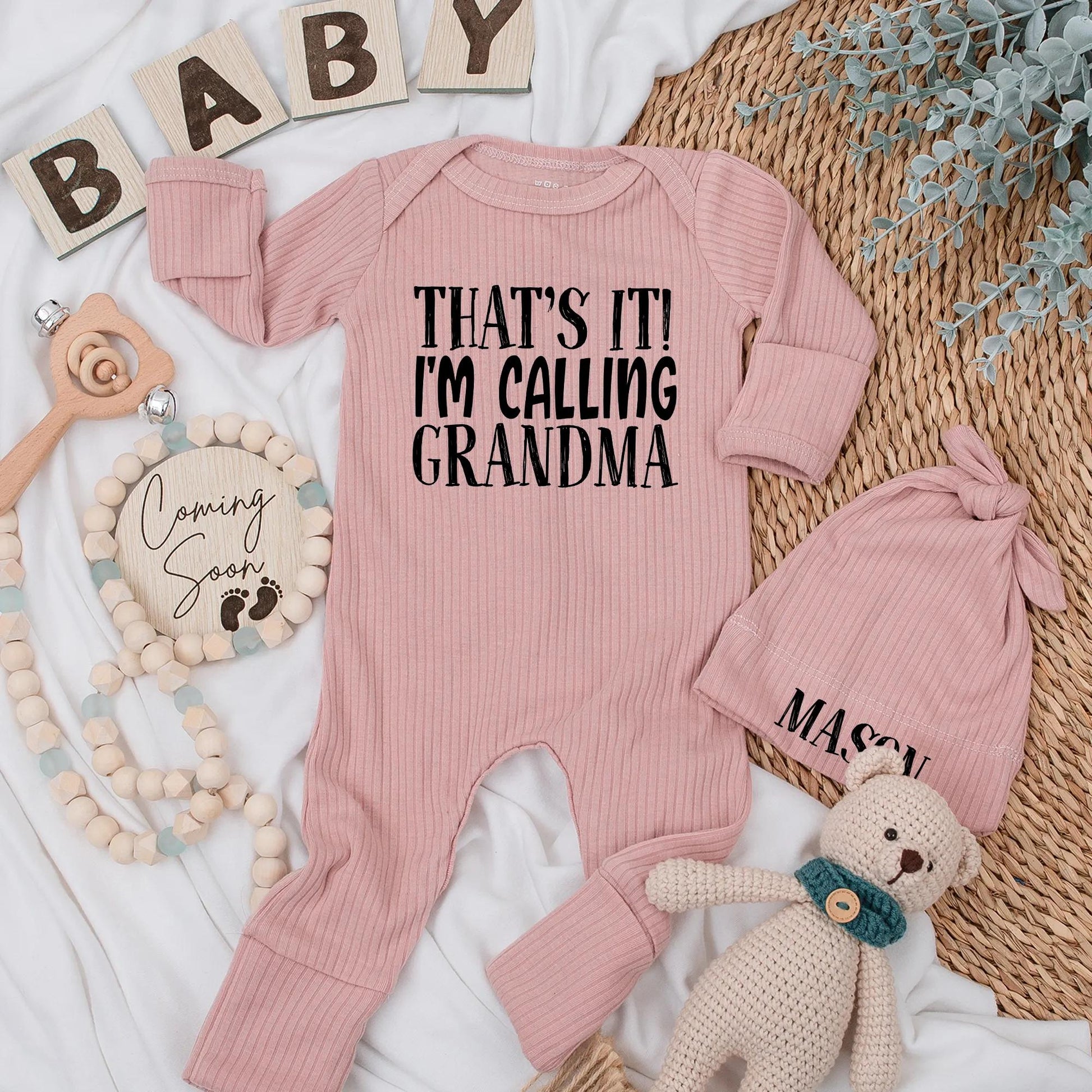 That's It! Calling Grandma Baby Bodysuit Funny Newborn Outfit Cute Grandparent Announcement Coming Home Gift Soft Cotton Romper Shower Present 132 chars