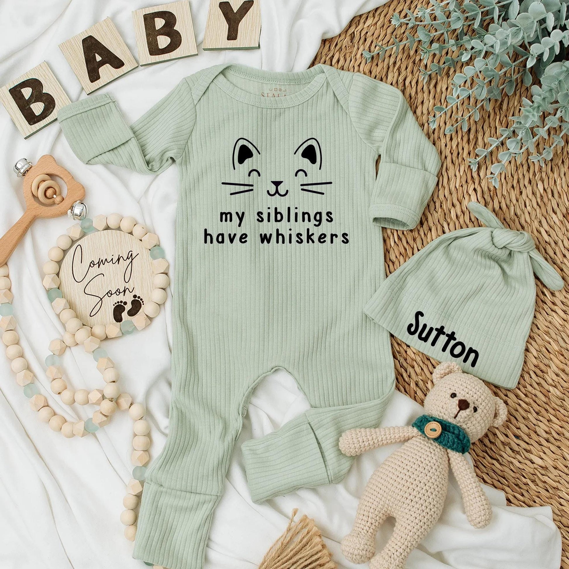 My Siblings Have Whiskers Baby Bodysuit Funny Cat Newborn Outfit Adorable Pet Lover Infant Clothes Cute Baby Shower Gift Pregnancy Announcement Idea