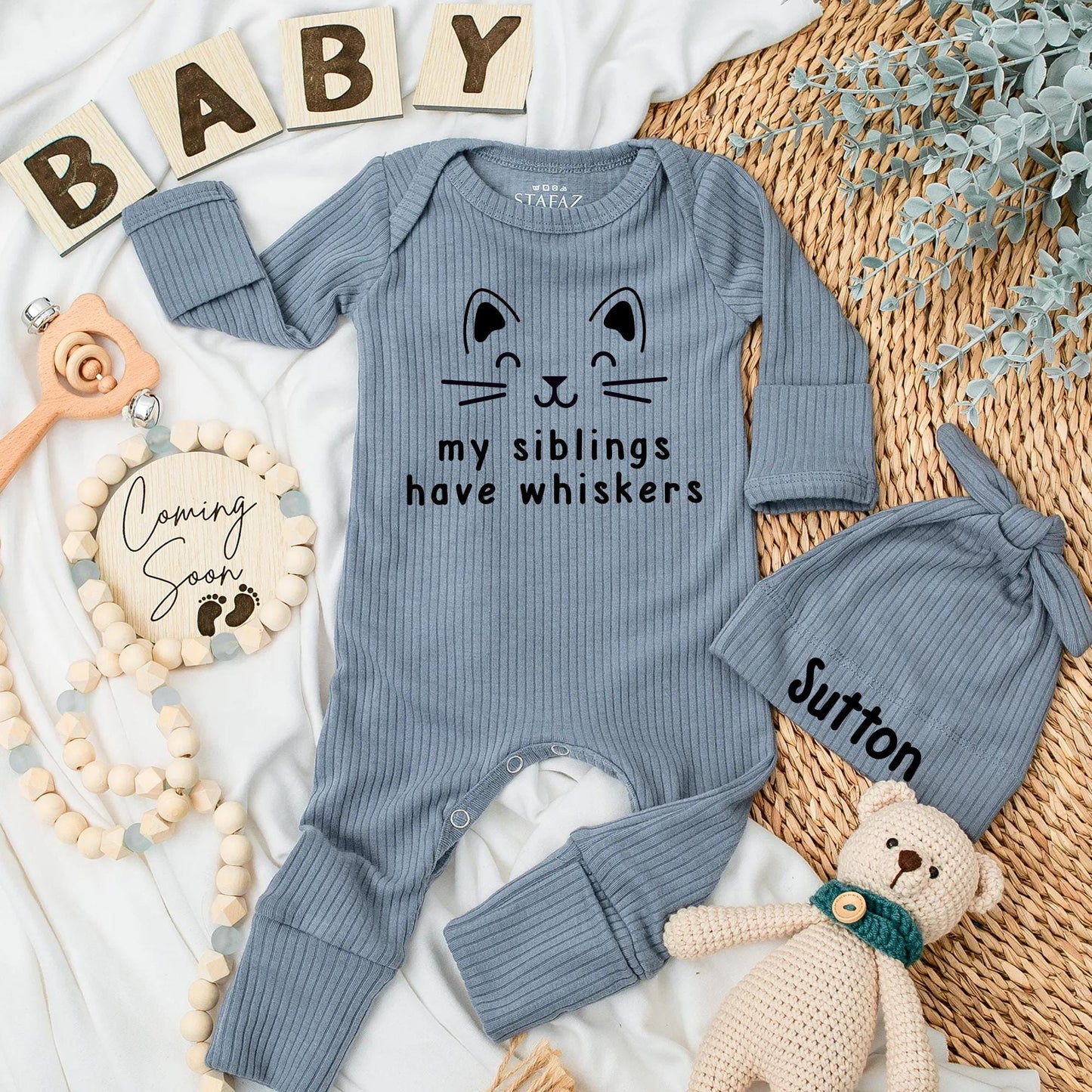 My Siblings Have Whiskers Baby Bodysuit Funny Cat Newborn Outfit Adorable Pet Lover Infant Clothes Cute Baby Shower Gift Pregnancy Announcement Idea