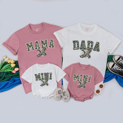 Matching Dada Mama Mini Camo Family Shirts, Duck Camouflage Outfit, Custom Christmas Gift, Baby Toddler Boy Girl