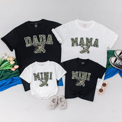 Matching Dada Mama Mini Camo Family Shirts, Duck Camouflage Outfit, Custom Christmas Gift, Baby Toddler Boy Girl