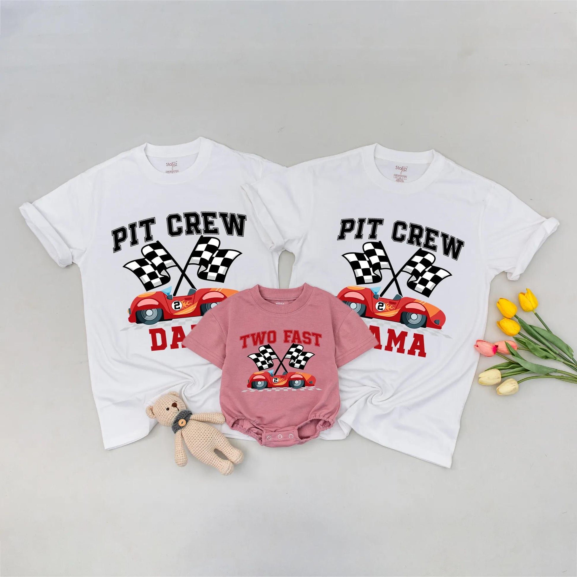 Two Fast Birthday Family Matching Shirts Two Race Car Birthday Outfit Birthday Boy Tee Pit Crew Mama Dada 2nd Birthday Fun