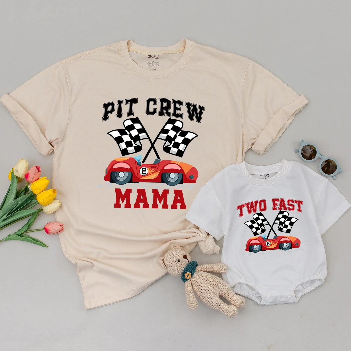 Two Fast Birthday Family Matching Shirts Two Race Car Birthday Outfit Birthday Boy Tee Pit Crew Mama Dada 2nd Birthday Fun