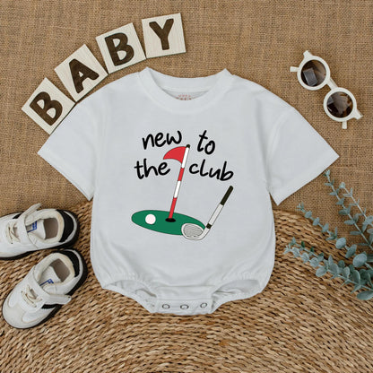 New to the Club Golf Baby Romper - Cute Baby Outfit, Golf Hole Design, New Dad Gift, Coming Home Outfit, Baby Shower
