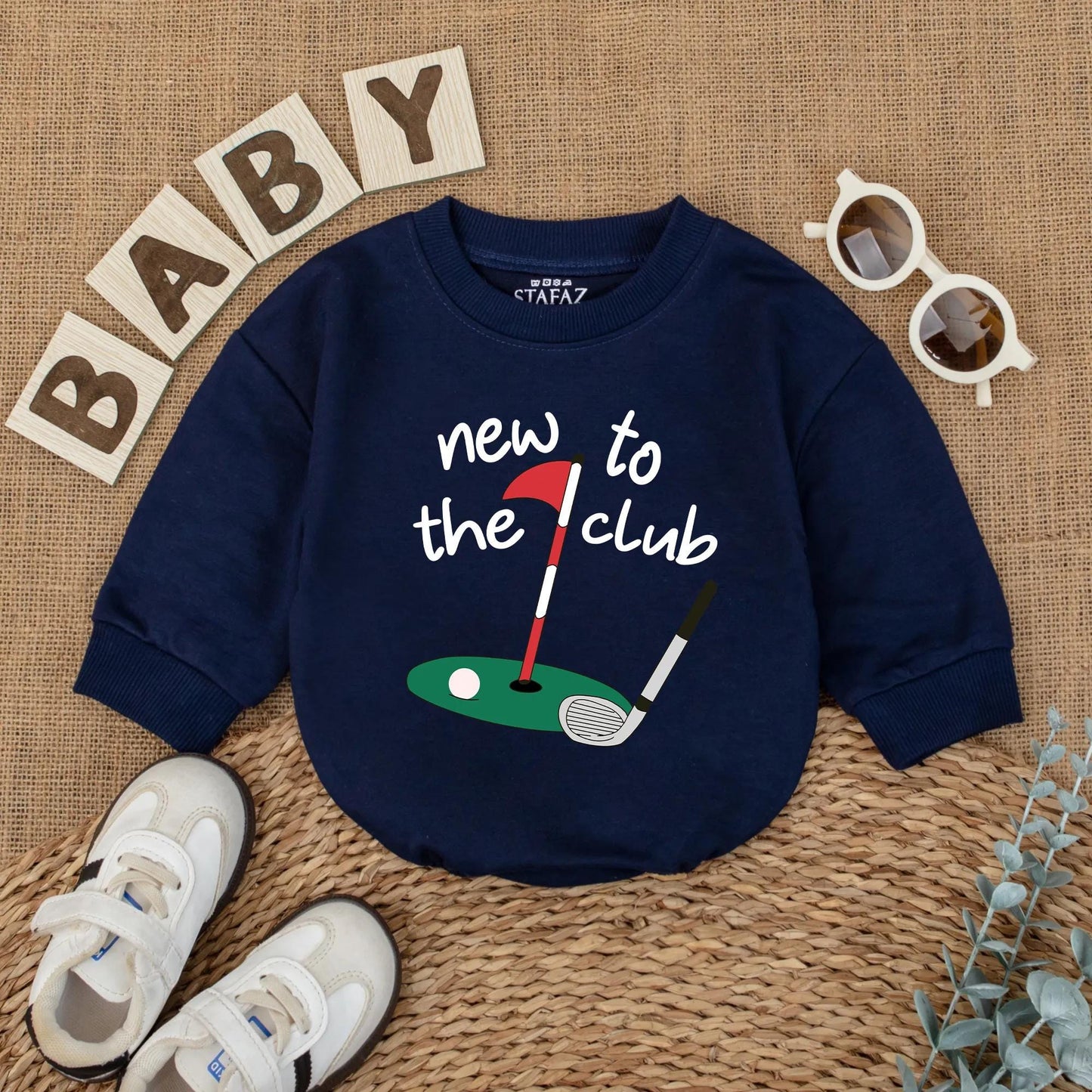 New to the Club Golf Baby Romper - Cute Baby Outfit, Golf Hole Design, New Dad Gift, Coming Home Outfit, Baby Shower