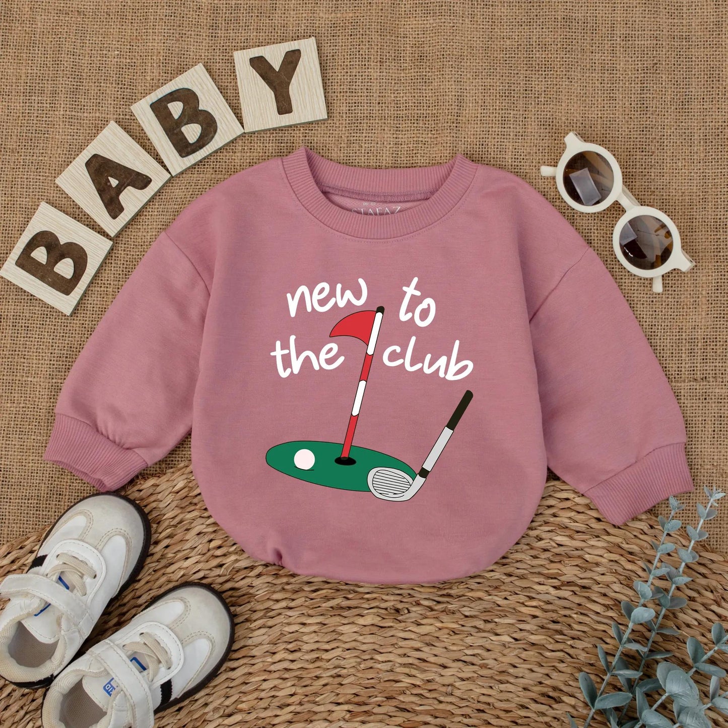 New to the Club Golf Baby Romper - Cute Baby Outfit, Golf Hole Design, New Dad Gift, Coming Home Outfit, Baby Shower