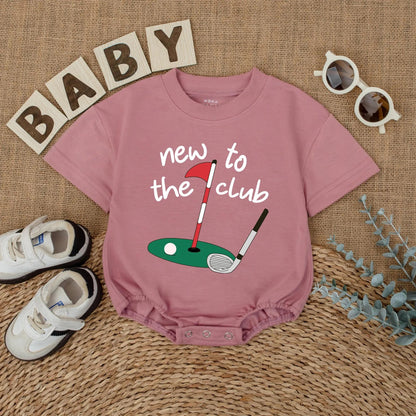 New to the Club Golf Baby Romper - Cute Baby Outfit, Golf Hole Design, New Dad Gift, Coming Home Outfit, Baby Shower