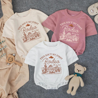 Personalized Western Rodeo 2nd Birthday Toddler Shirt Wild West Cowboy Hat Desert Scene Brown Theme for Boys Girls