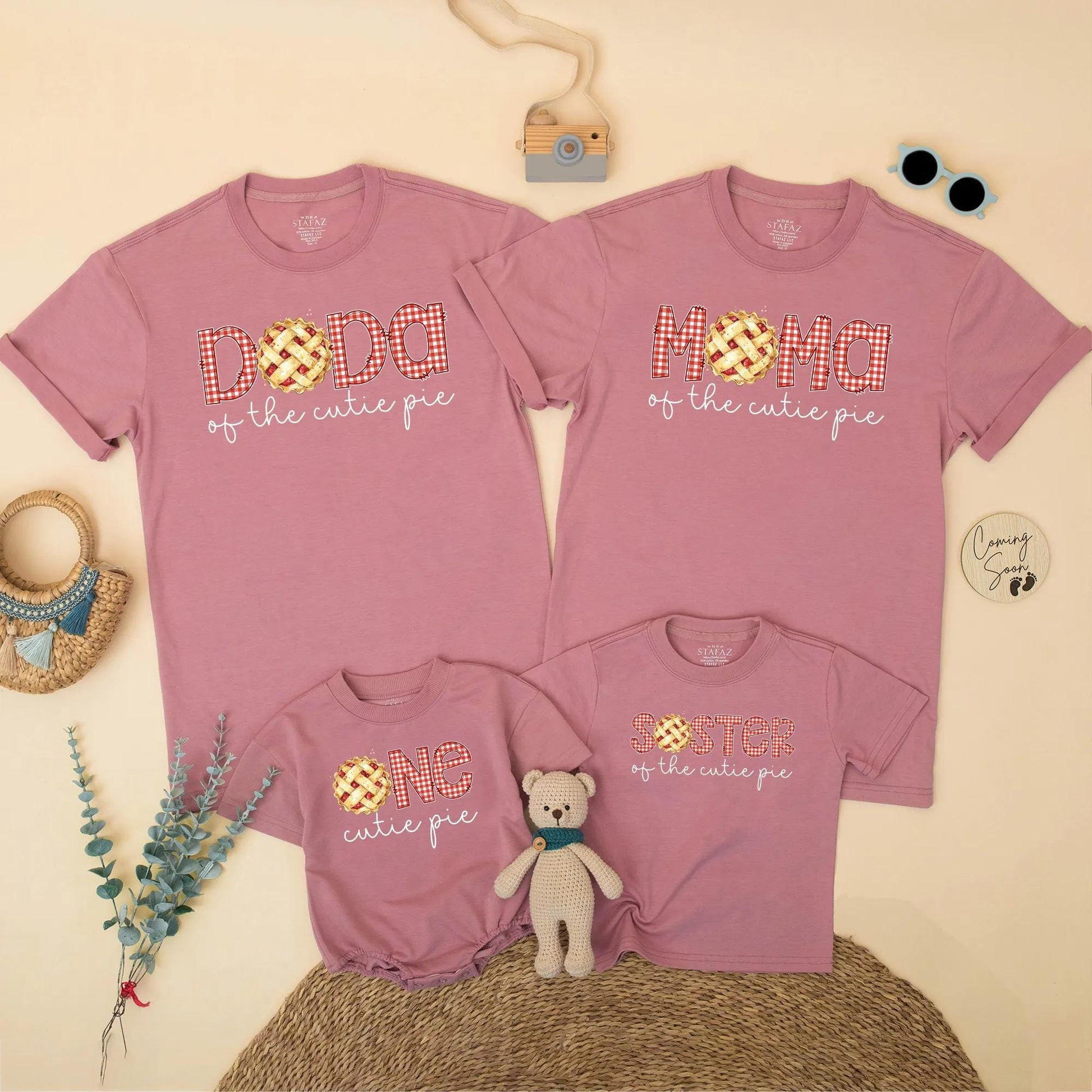 Cutie Pie Birthday Matching Family Shirts, Pie Theme First Birthday Outfit, Autumn Thanksgiving Baby Bodysuit, Dada Mama Brother One 1st Birthday 