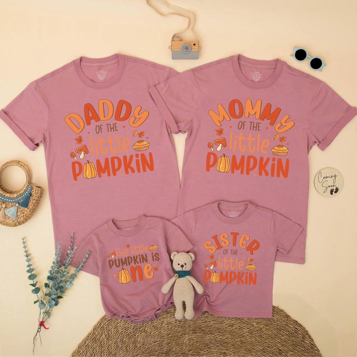 Cute Pumpkin Birthday Matching Family Shirts Daddy Mommy Brother Little Pumpkin 1st Birthday Fall Thanksgiving Outfit