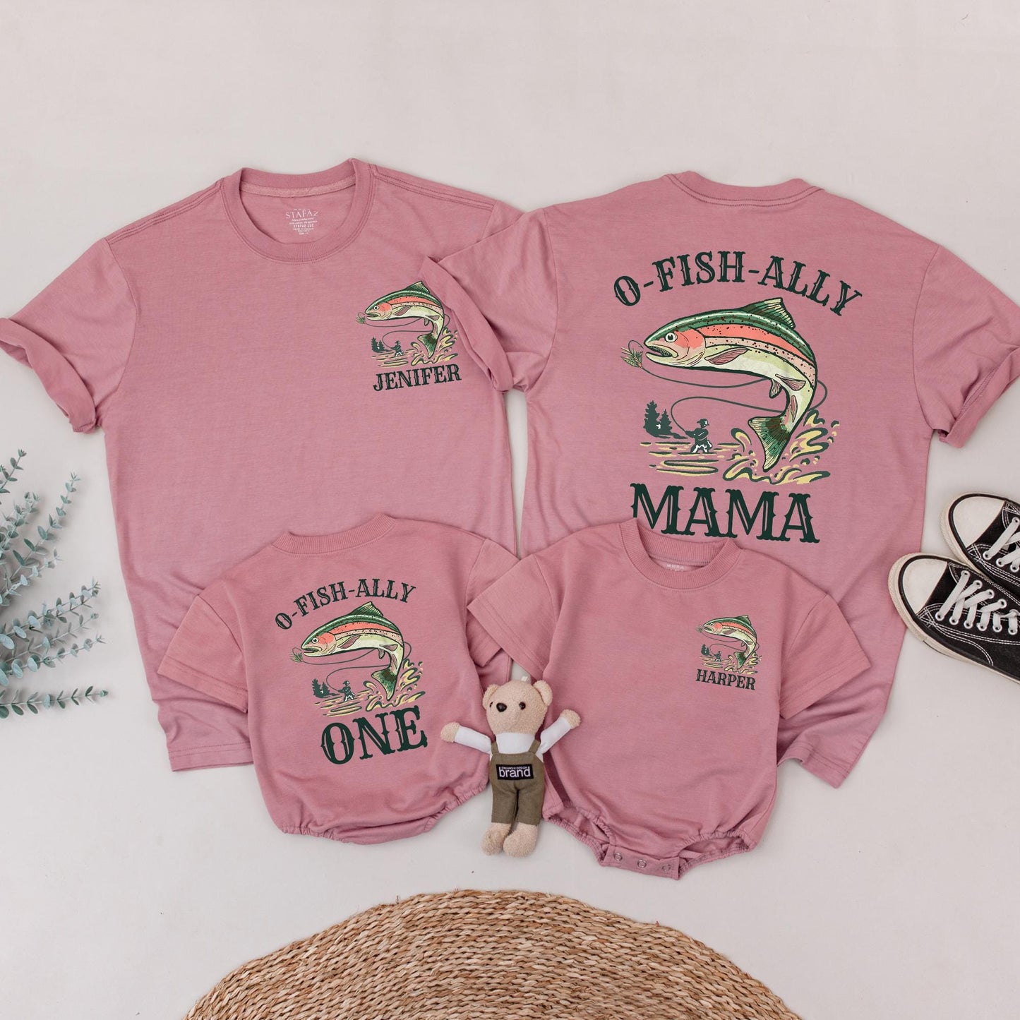 O-Fish-Ally One Birthday Shirt, Fishing First Birthday Outfit for Baby, Personalized with Name, Trout Graphic, Matching Family, Reel Cool Party 139