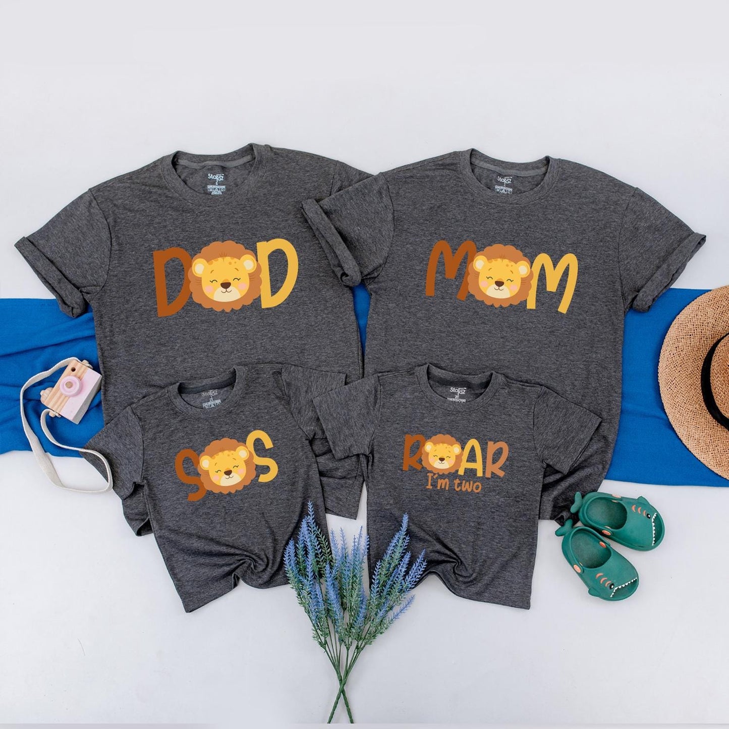 Wild One Lion Family Matching Shirts, Cute Safari Birthday Outfit for Baby Boy or Girl, Jungle Theme First Birthday Party, Brown & Yellow, Comfy Cotton (139 chars)
