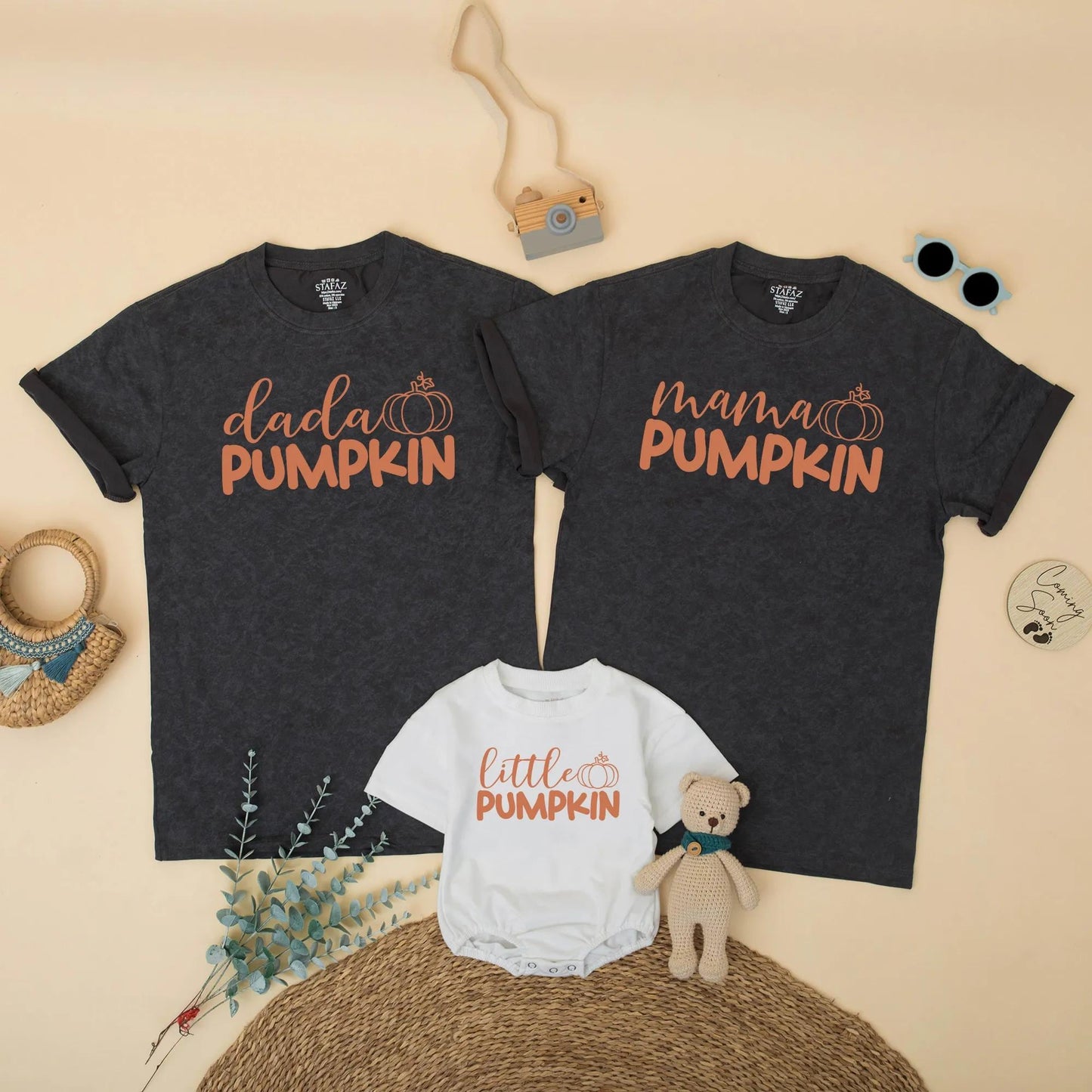 Cute Fall Pumpkin Patch Matching Family Shirts for Mom Dad Little Brother Mama Dada Thanksgiving Birthday Outfits