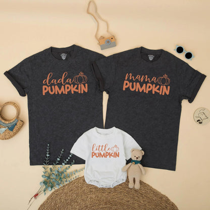 Cute Fall Pumpkin Patch Matching Family Shirts for Mom Dad Little Brother Mama Dada Thanksgiving Birthday Outfits