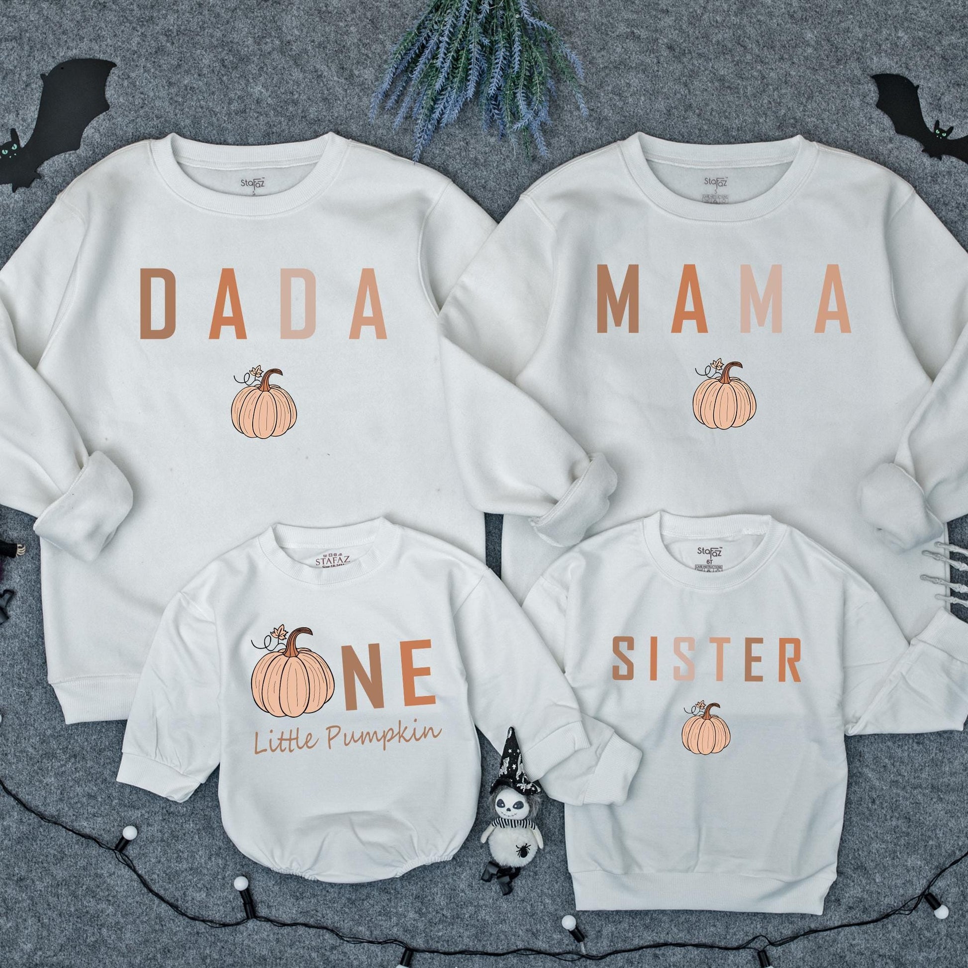 One Little Pumpkin Family Sweatshirts Matching Birthday Outfits Mommy and Me Fall Thanksgiving Gifts