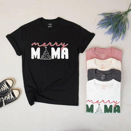 Merry Mama and Mini Christmas Sweatshirt Set, Festive Mom Daughter Matching Outfits, Vintage Style Holiday Sweatshirts, Santa Baby Girl Outfit (139 chars)