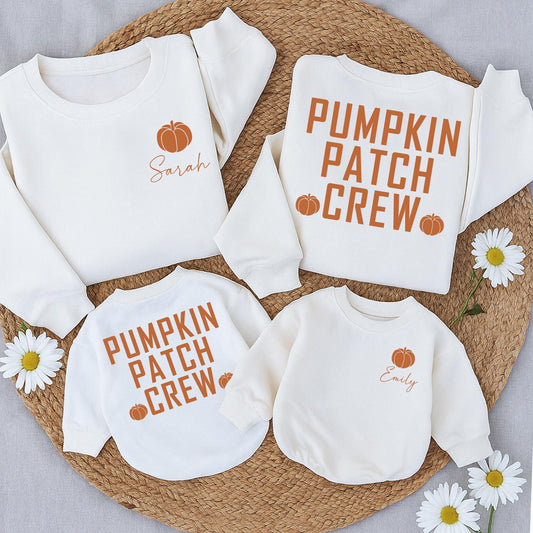 Pumpkin Patch Crew Sweatshirt Cute Fall Family Matching Sweater for Kids Toddlers Infants Adorable Autumn Outfits