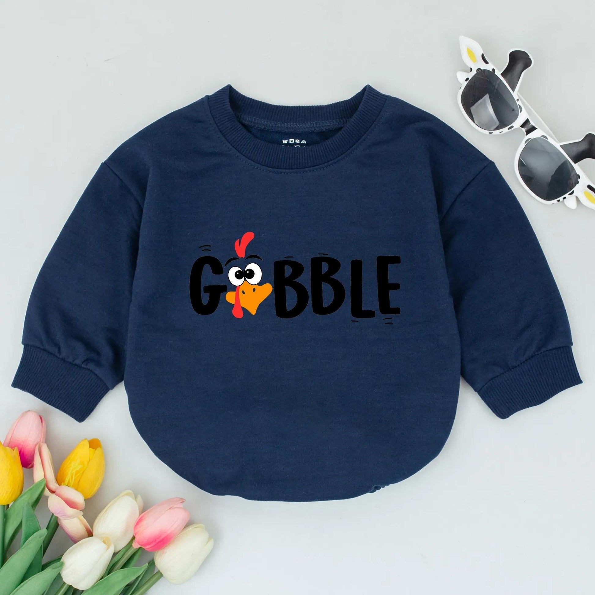 Gobble Turkey Romper Baby Bodysuit Cute Fall Thanksgiving Outfit Unisex Infant Clothes for Boys Girls Toddlers Baby Shower Gift