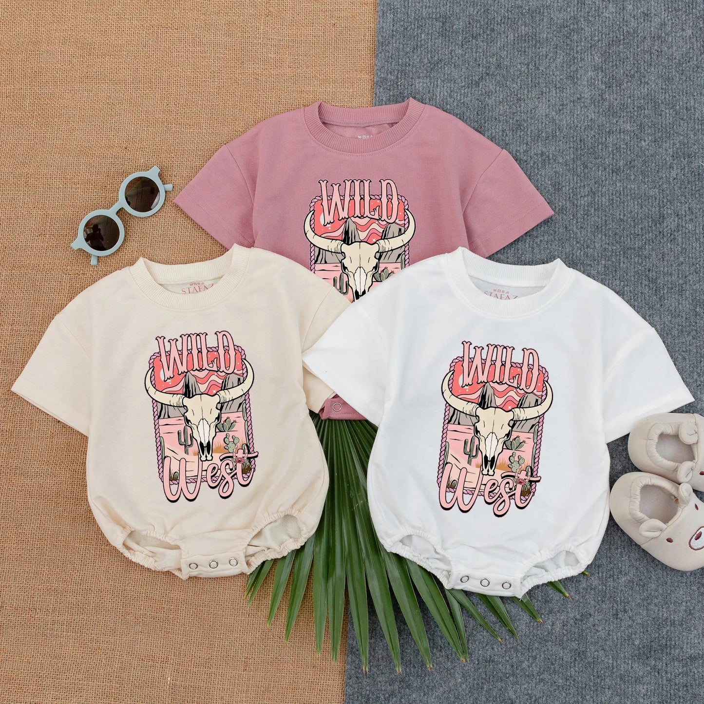 Pink Wild West Cowgirl Baby Bubble Romper Adorable Western Bodysuit for Baby Girls Perfect Baby Shower or Coming Home Outfit